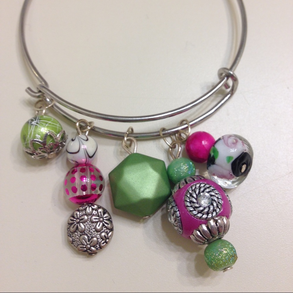 Unique beaded charm bracelet